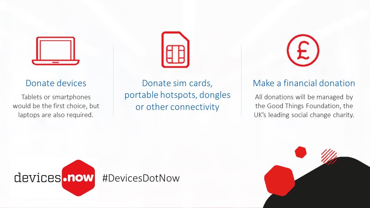 futuredotnowuk's tweet photo. It’s never been more important to work together

🚨@futuredotnowuk is asking businesses across the country to #donate devices, connectivity &amp; funds to urgently help get the most vulnerable people in the UK online🚨

Click the link 👉 https://t.co/z4uj5cA0lr

#DevicesDotNow @DCMS https://t.co/YSNhUuekGo