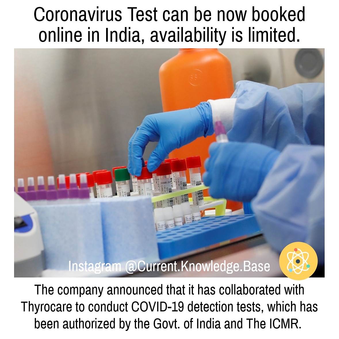 FactPro_'s tweet photo. #Coronavirus test can be now booked #online in #India, availability is limited

#CurrentKnowledgeBase #CurrentAffairs  #DidYouKnow #Facts #DailyFacts
#मीडिया_वायरस #coronavirusindia #COVID19 #CoronavirusOutbreak #CoronaAlert #StayHome https://t.co/IvA3GckdEt