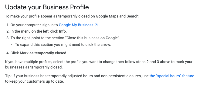 Angelwitch1983's tweet photo. #RT @mozaikagency: Google turns on ‘mark a business temporarily closed’ for business owners on GMB> https://t.co/hnEOxFNVew
#google #gmb #COVID19 https://t.co/Av7f7aKXLc