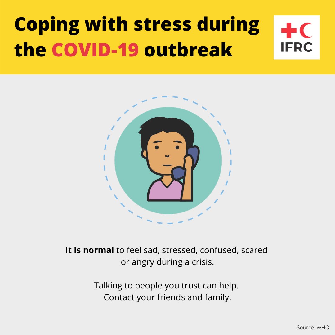 redcrosscanada's tweet photo. It is normal to feel sad, stressed, confused, scared or angry during a crisis. 

➡️Contacting your friends and family can help. #COVID19 #mentalhealth https://t.co/hfIoBai3YC