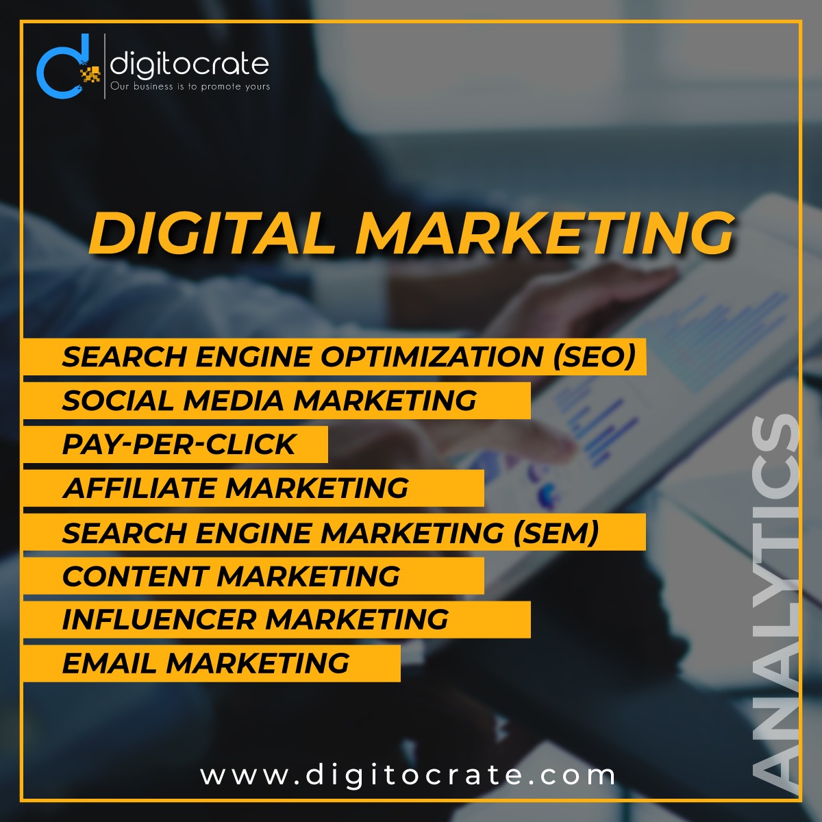digitocrate's tweet photo. Get you step towards success #growyourbusiness #DigitalMarketingServices  #digitalmarketingagency  #socialmediamarketing #socialmedia #PayPerClick #DigitalMarketing #SearchEngineOptimization #contentmarketing #InfluencerMarketing #AffiliateMarketing #GoDigital https://t.co/WSqow2Ajk4