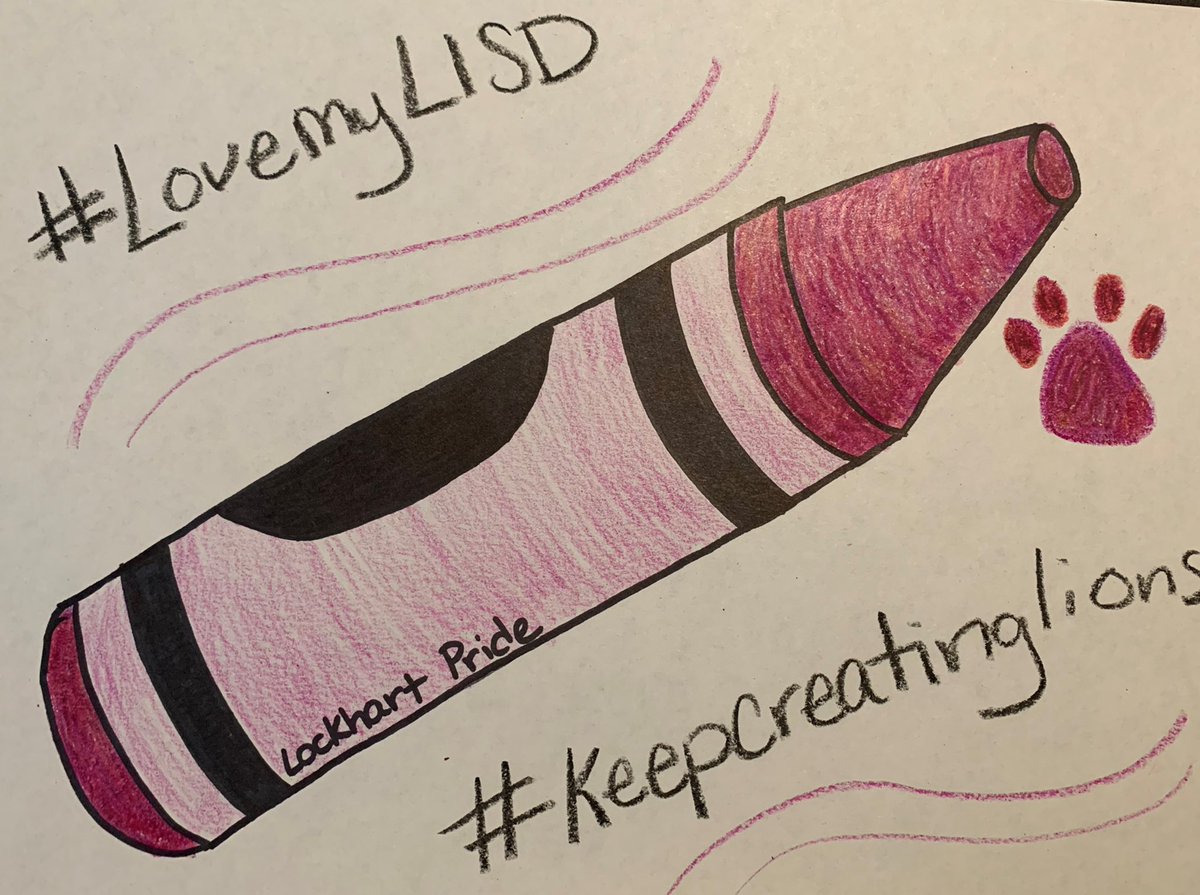 MrsAllensART's tweet photo. Happy National crayon day! Break out those colors and #keepcreatinglions. @CFELISD will post an activity I created later on their Facebook page, take a look! I created my own crayon color, and you can too, by layering colors together. #LovemyLISD #LockhARTLeading https://t.co/0c1AGvVK5S
