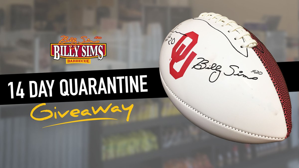 DAY 5 GIVEAWAY - Autographed football! RULES:
.
1️⃣ FOLLOW my page
2️⃣ LIKE &amp; RETWEET this post
Winner announced next day
.
#BillySimsBBQ #FastCasual #QSR #billysims #heisman #boomer #boomersooner