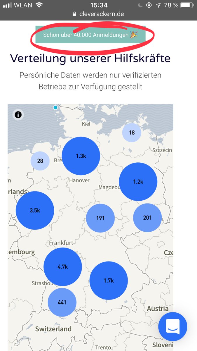 CleverAckern's tweet photo. Es haben sich bereits über 40.000 Hilfskräfte deutschlandweit auf unserer kostenlosen Plattform #CleverAckern.de registriert!

Es fehlen insgesamt 300.000 Saisonkräfte für diese Saison - unterstützt uns und teilt unsere Beiträge! #gemeinsamgegencorona #WeCanDoThis https://t.co/s2XqMph7jh