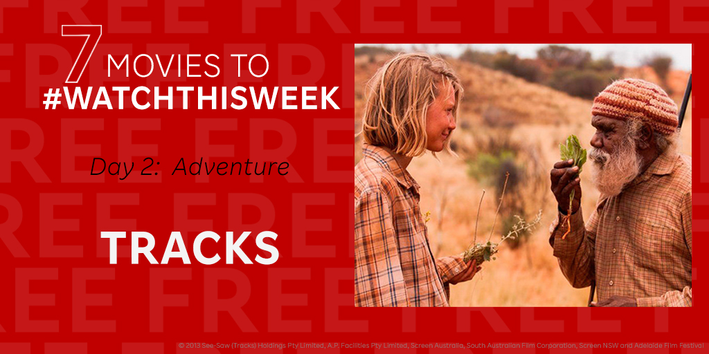 RakutenTV's tweet image. Get ready for adventure with an epic journey across Australia. 🌏👣 Today's movie recommendation of the day is Tracks, which you can watch for free with ads on Rakuten TV! fal.cn/37lHM #WatchThisWeek