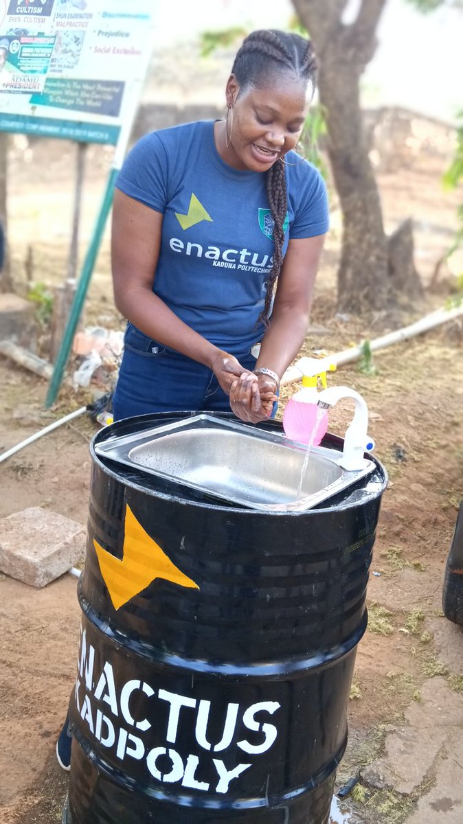 #NextGenLeaders of Enactus Kadpoly in @Enactus_Nigeria are showing us how #EnactusCares. They build handwashing stations from waste materials like metal drums and install them in local schools. Share how your team is responding!