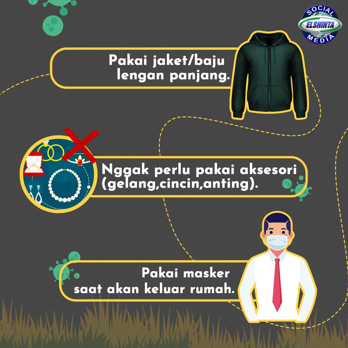 RadioElshinta's tweet photo. Jika terpaksa keluar rumah, tolong gunakan masker ya..

Jaga kesehatan, jaga kebersihan, jaga jarak,

Semoga wabah ini segera berlalu, aamiin.. 

Terus #DengerinElshintaDiRumahAja
https://t.co/a4uw2eBAYu