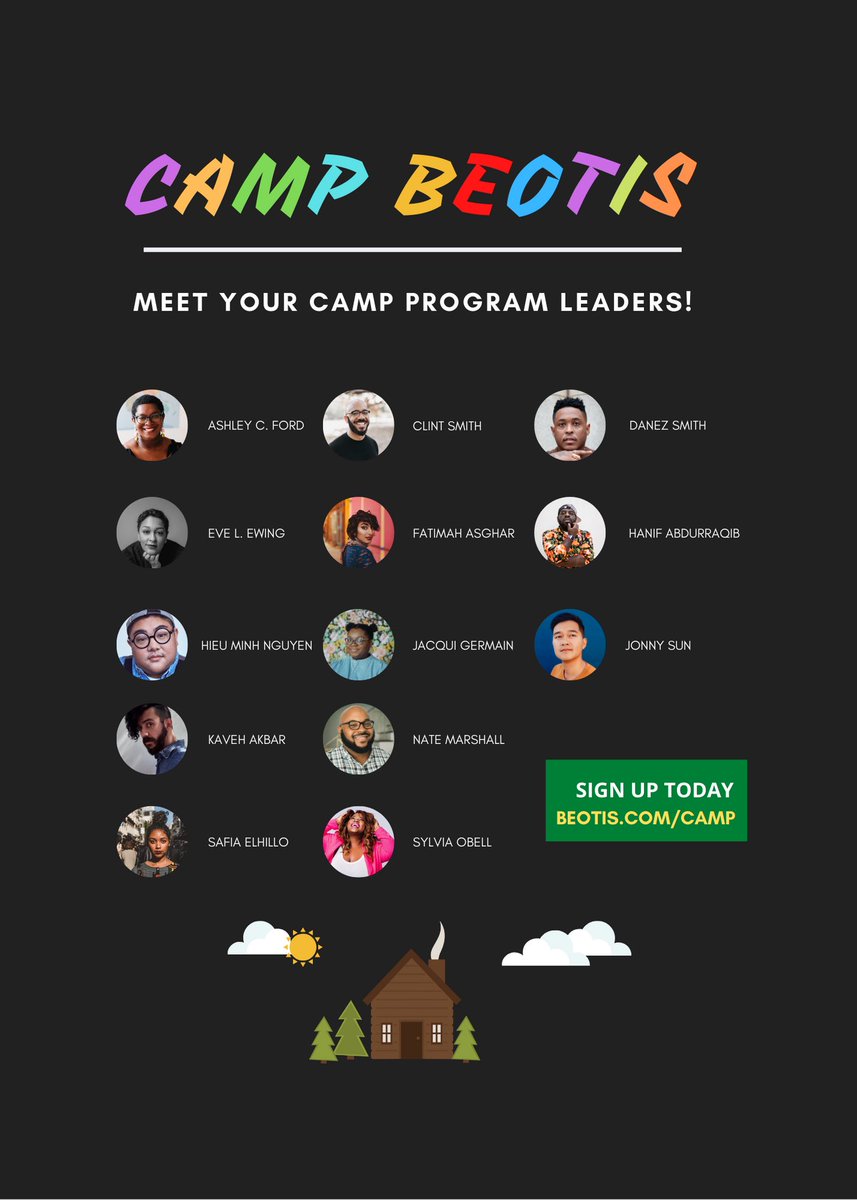 Hi! Camp Beotis starts this week! RSVP link: beotis.com/camp. 🏕 All programs are virtual and free, though we are accepting (and appreciative) of any donations, info below!

Venmo: @ beotis
Cash app: $ hellobeotis
PayPal: paypal.me/beotiscreative