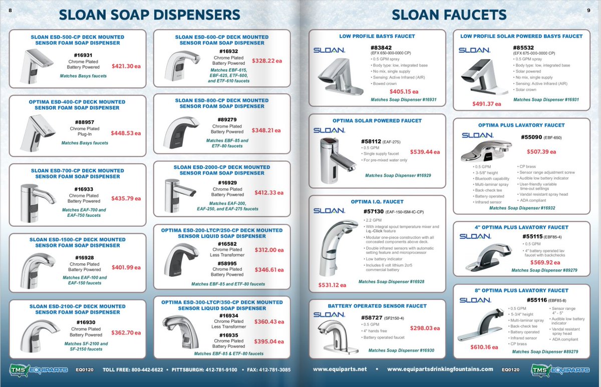 Equiparts On Twitter Sloan Sensor Faucets And Matching Soap