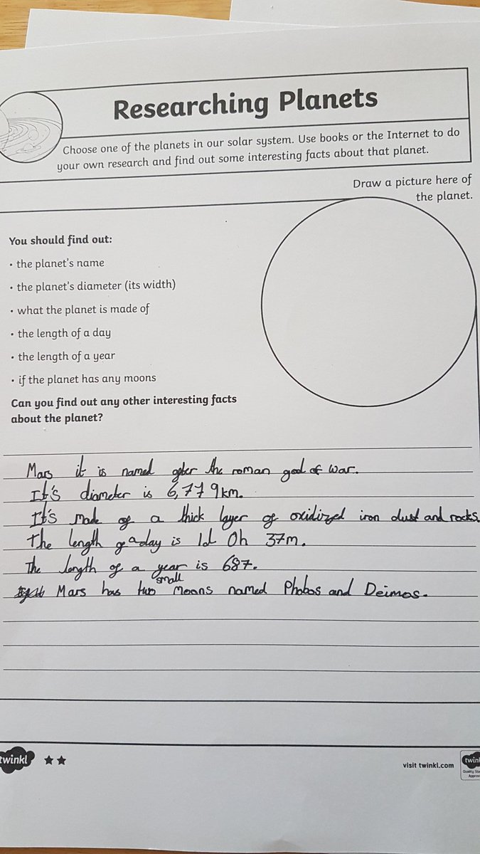 tashthirkettle's tweet photo. @MrP_Badgers Olivia came up with a good way of remembering the planets in our solar system. https://t.co/EYPSySSBR2
