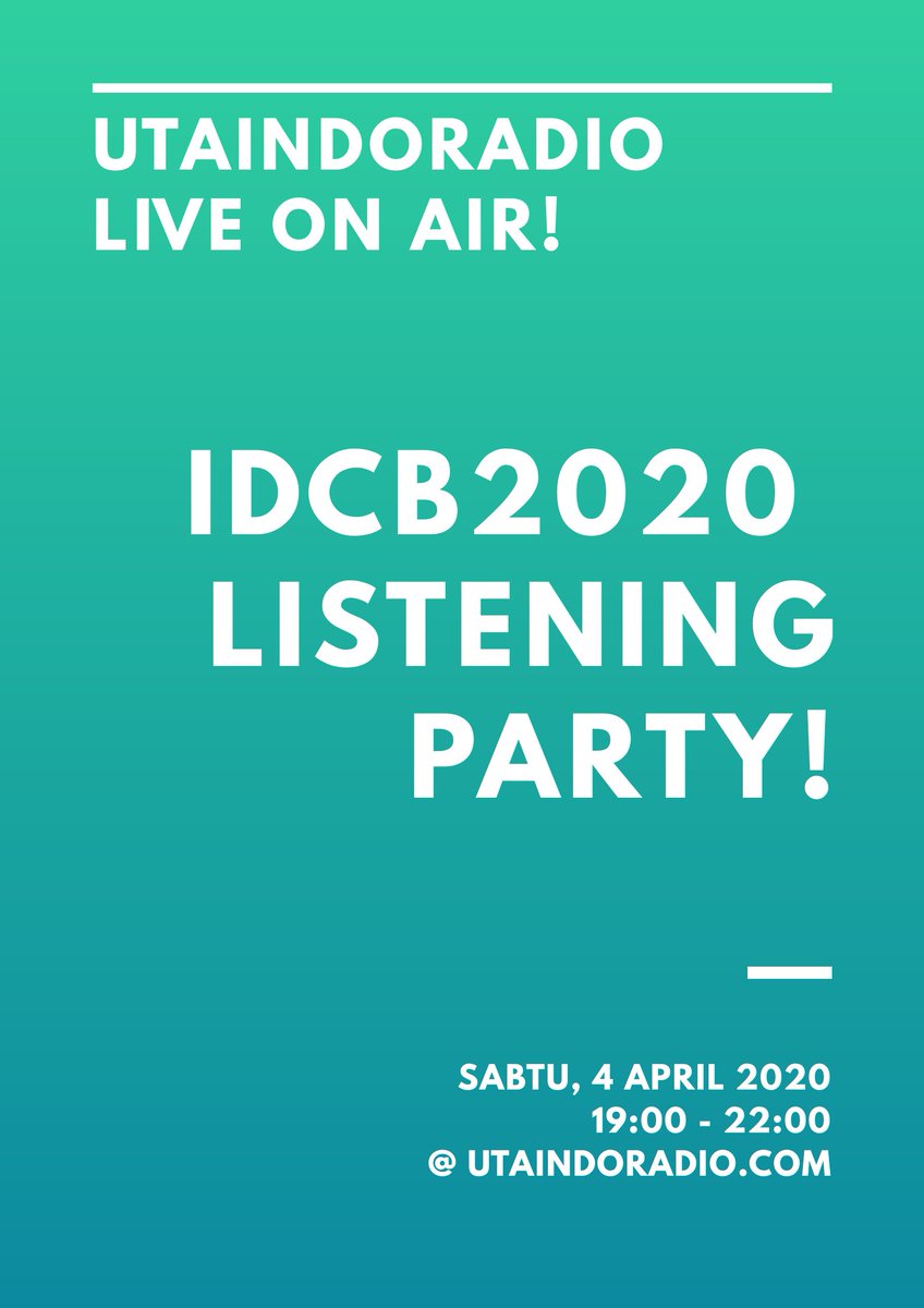 Selamat sore Utamodachi!
apakabar kalian?
kita punya kabar gembira nih! Utaindoradio bakalan siaran lagi setelah sekian lama ga siaran!

SAVE THE DATE!
Sabtu, 4 April 2020
Jam 19:00 - 22:00
@ Utaindoradio.com

See you guys!! 🎉🎊