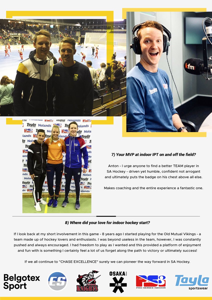 EnhancedSports's tweet image. In conversation with Indoor IPT winning Coach, @14Rossco! 

"If we all continue to "CHASE EXCELLENCE" surely we can pioneer the way forward in SA Hockey."