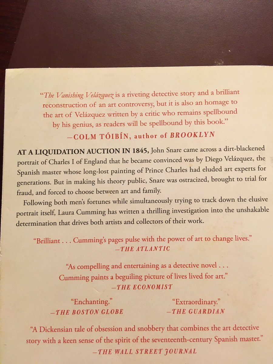 Suggestion for March 31 ... The Vanishing Velazquez: A 19th-Century Bookseller’s Obsession with a Lost Masterpiece (2016) by Laura Cumming.