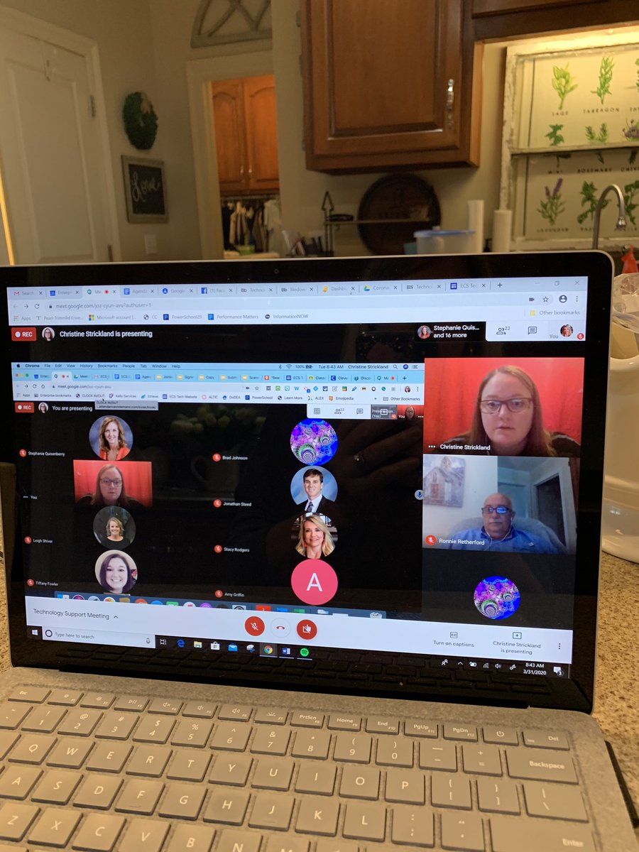 Great job this morning <a href="/teachstrickland/">Christine Strickland</a> on teaching principals about #GoogleMeet and Google Classroom. #TogetherAtHome
