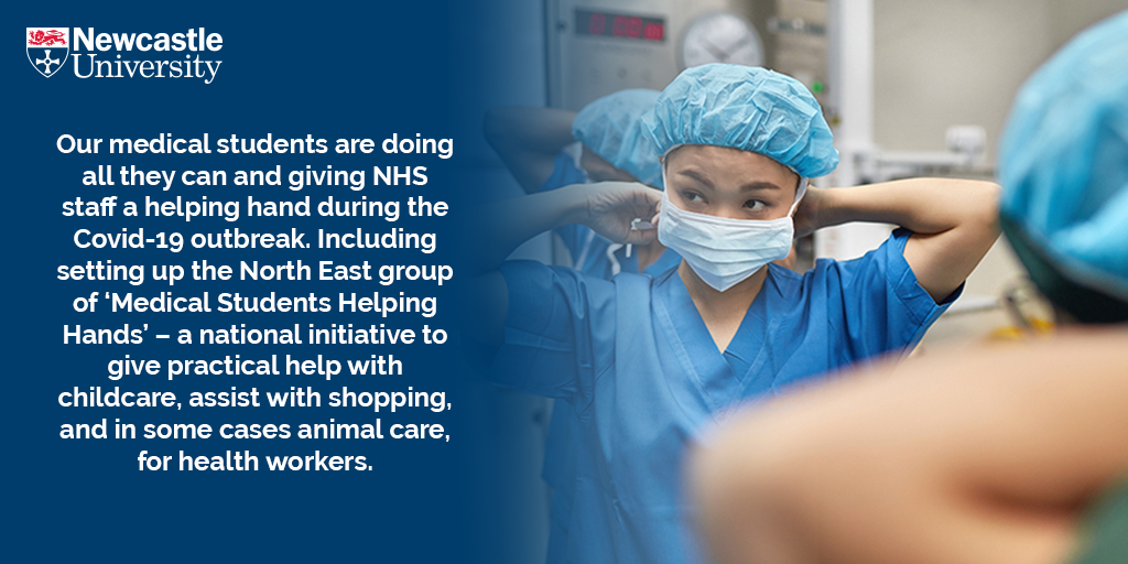 UniofNewcastle's tweet photo. So proud of our @NewcastleMedSch students 👏🥰 #WeAreNCL 
Learn more about @HelpingHandsNHS North East 👉https://t.co/ltrqLXekOa #Covid19 #unisupport https://t.co/HX19toyIj6