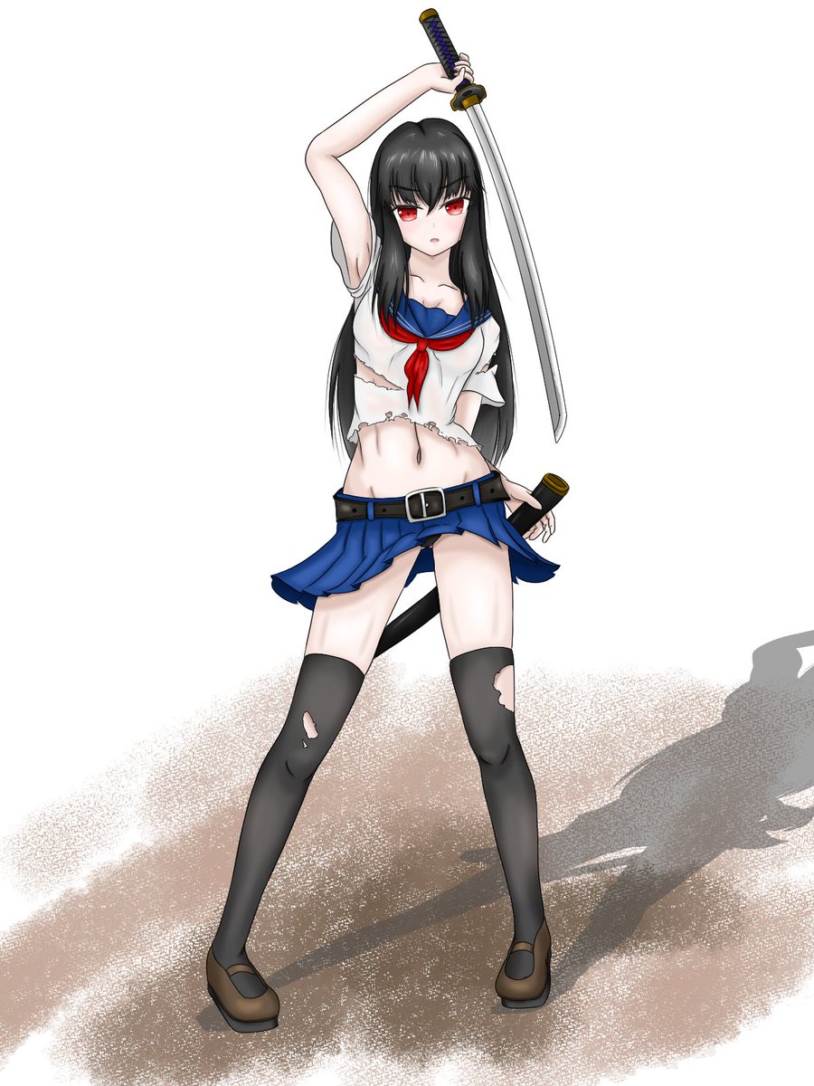 完成です 白背景にシルエットだけだと寂しいので 足元に地面を加えます 普段自分 Gikou イラスト デザイン勉強中のイラスト