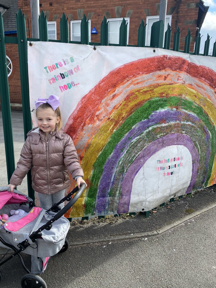 KimValentine92's tweet photo. Phoebes really missing school, so we went for our walk to see the big rainbow 🌈 @MrsPurnellStM @mrsbaileystmary @KGrangeStMarys @MrsMooreStMarys https://t.co/eohFg9VLvB