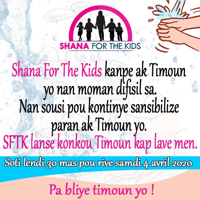 shanaforthekids's tweet photo. 🚨🚨🚨🚨🚨🚨🚨🚨🚨🚨🚨🚨🚨
Nou Sou Dezyèm Jou
Men Nimero Pou Nou Voye Videyo yo
WHATSSAP: 31 35 2785
Nap Tann Ou!!!!
#Kovid19GiveAway
#Timounkontechallenge
#Lavemenchallenge
#Pabliyetimounyochallenge
#Sansibilizasyon
#PrekosyonPaKapon
#SftkChallenge
#Kovid19
#PaBliyeTimounYo https://t.co/Ybqu4fEoEU