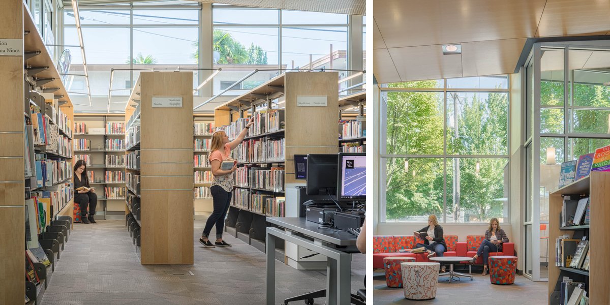 CollinsWoerman's tweet photo. Our interiors team loves collaborating to create spaces that inspire, engage, and delight people 📍 Seattle Public Library
Is anyone else taking this time to catch up on a good book they’ve been waiting to read? #designwithcertainty #interiordesign https://t.co/1zz2JTZrG3