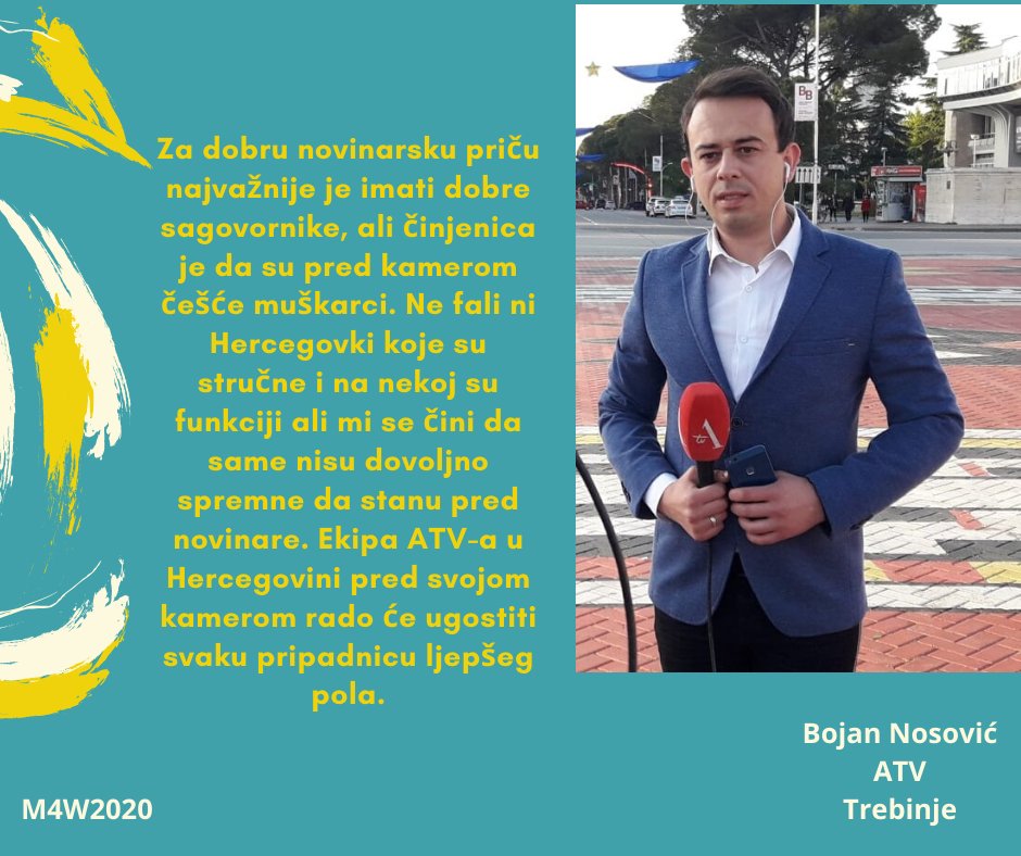 bhnovinari's tweet photo. 📍 @BojanNosovicATV novinar @AtvBanjaluka iz #Trebinja se pridružio #M4W2020 kampanji za rodnu ravnopravnost u medijima. 📍
@freepressunltd https://t.co/gJLFpbf1EK