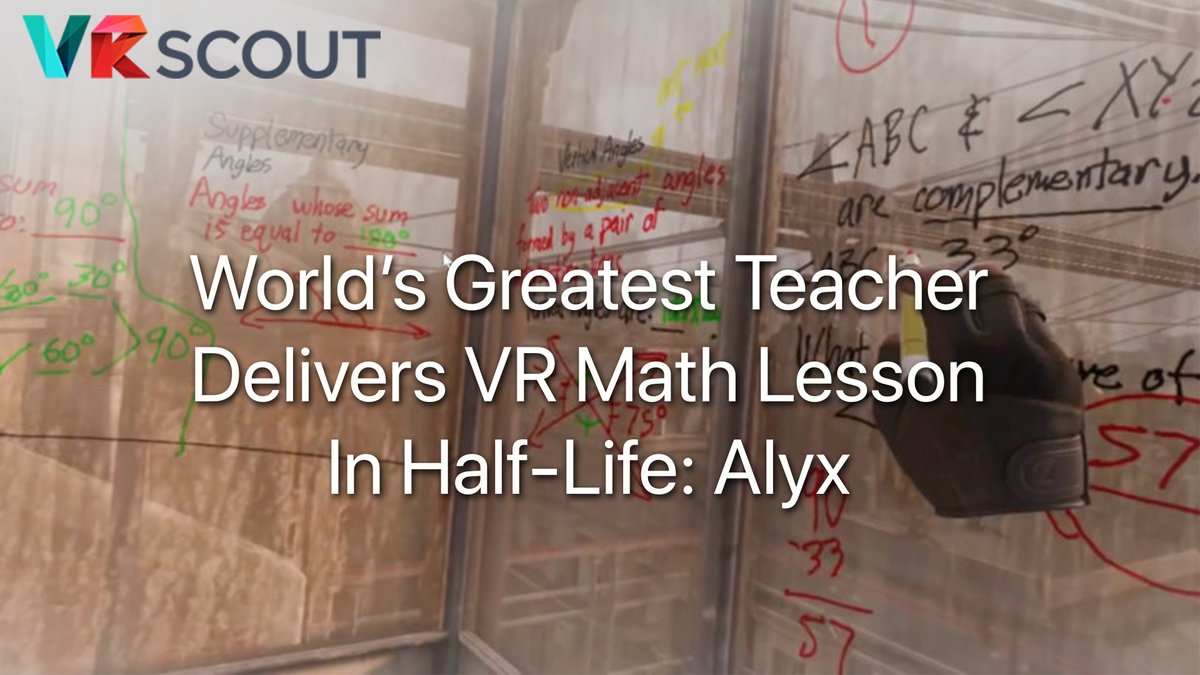 TheHalseyGroup's tweet photo. Check this out! World's greatest teacher delivers VR Math lesson in Half-Life:Alyx. VRScout wrote a great article about it and even has a recording of the lesson.

Article here: https://t.co/OS4IR7p3j6

#virtualreality #oculusvr #steamvr #workingfromhome #remotework https://t.co/4A2zFu74t9