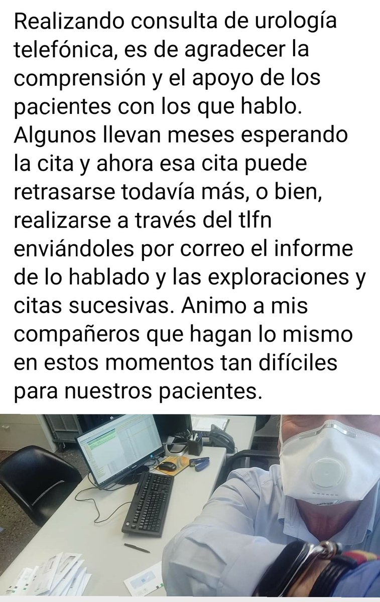 Consultas telefónicas de Urología en el Área Llerena-Zafra