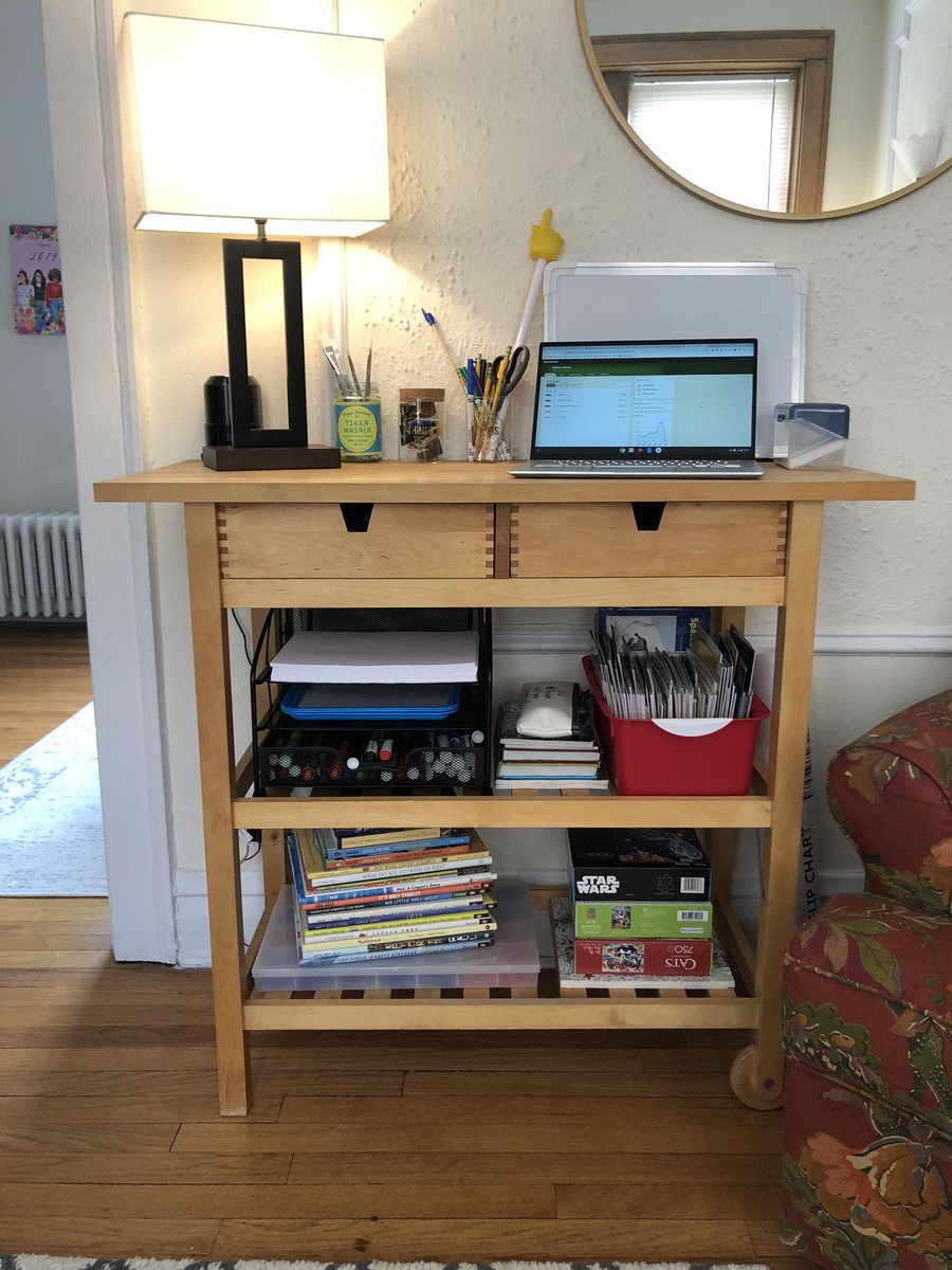 My home classroom is all set up and ready for virtual lessons. Excited to meet with my students and practice our Reading/Writing!