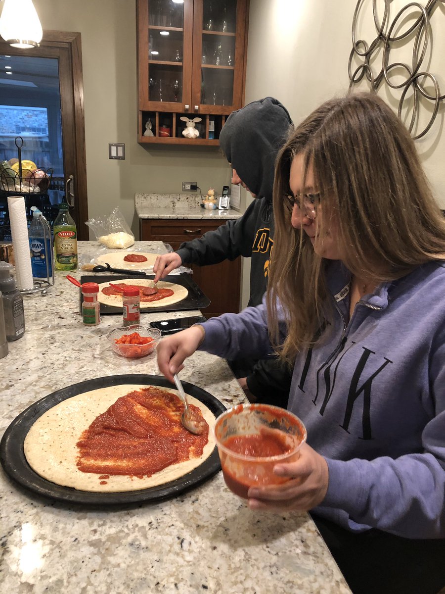 MVCCFitRec's tweet photo. FitRec Facilities Coordinator Ellen Papan has stayed busy with her family during the closure. She’s done a lot of puppy yoga, made homemade pizzas and realized one of the most appropriate sayings for the current climate was hanging on one of her walls. #FitRec #MissOurMembers https://t.co/e24eVYD4s4
