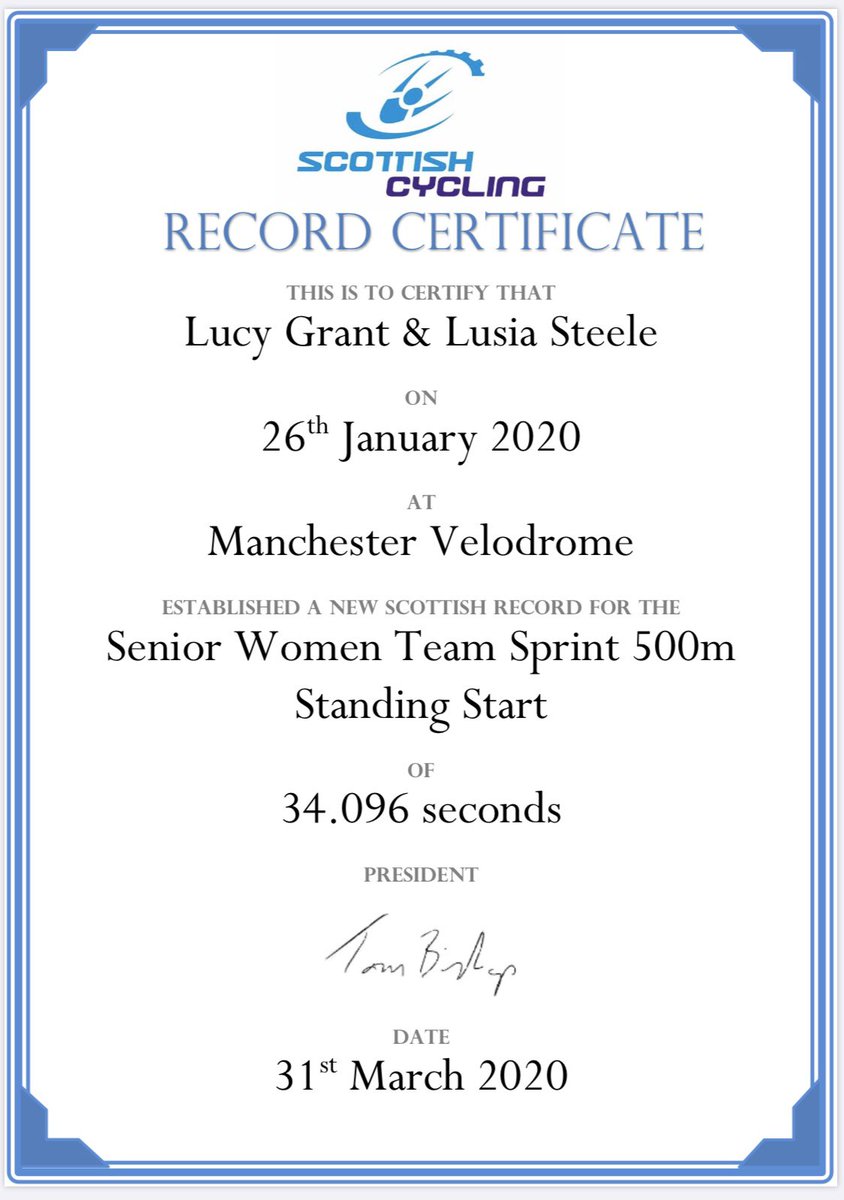 Bit of mail through the virtual post today! Not sure when the next time is we’ll get to try and improve this record but for now training continues so we are ready for it!👌🏼 Thanks  <a href="/ScottishCycling/">Scottish Cycling</a>