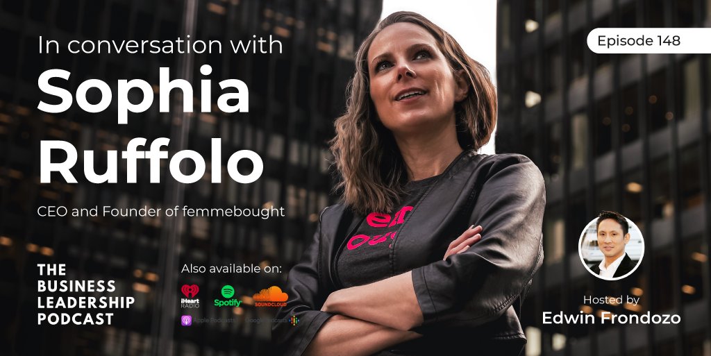 The Business Leadership Podcast (@tblcast) on Twitter photo Our latest guest, Sophia Ruffolo, is the Founder & CEO of <a href="/femmebought/">femmebought</a> – an online women’s business directory, community, and education hub. ♀️💪
Hear how Sophia lets her team fail and become stronger as well as how she's adjusted to #entrepreneurship: bit.ly/2JrZh87 Our latest guest, Sophia Ruffolo, is the Founder & CEO of <a href="/femmebought/">femmebought</a> – an online women’s business directory, community, and education hub. ♀️💪
Hear how Sophia lets her team fail and become stronger as well as how she's adjusted to #entrepreneurship: bit.ly/2JrZh87