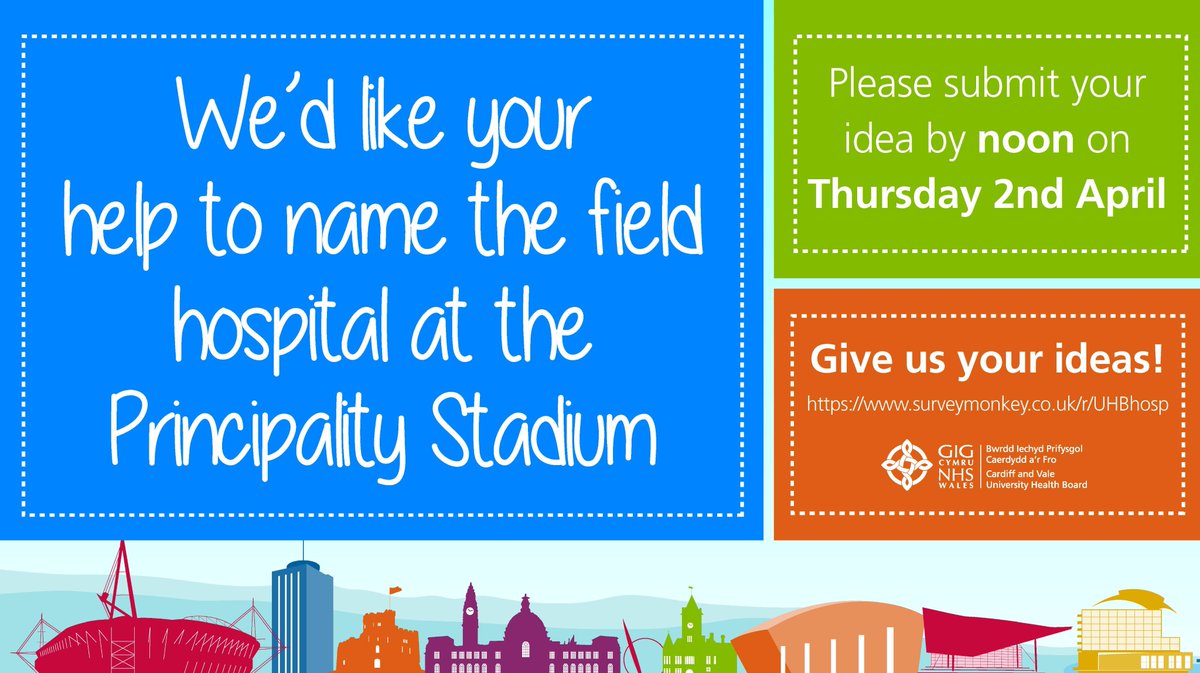 CV_UHB's tweet photo. Do you have a name for the new field hospital? Complete our survey monkey and submit your ideas today! https://t.co/2UAPcXva7k