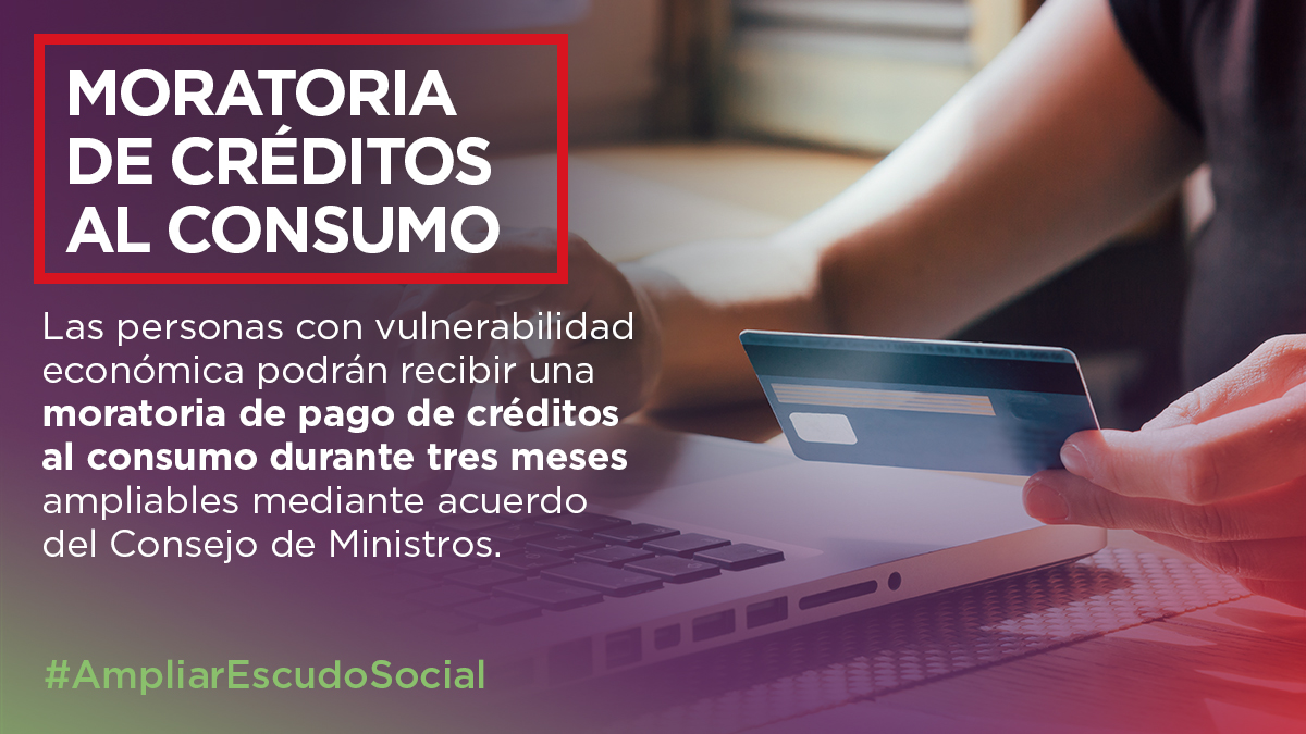 IzquierdaUnida's tweet photo. ✅ Las personas con vulnerabilidad económica podrán recibir una moratoria de pago de créditos al consumo durante tres meses ampliables.

#AmpliarEscudoSocial https://t.co/1cSICLl7r1