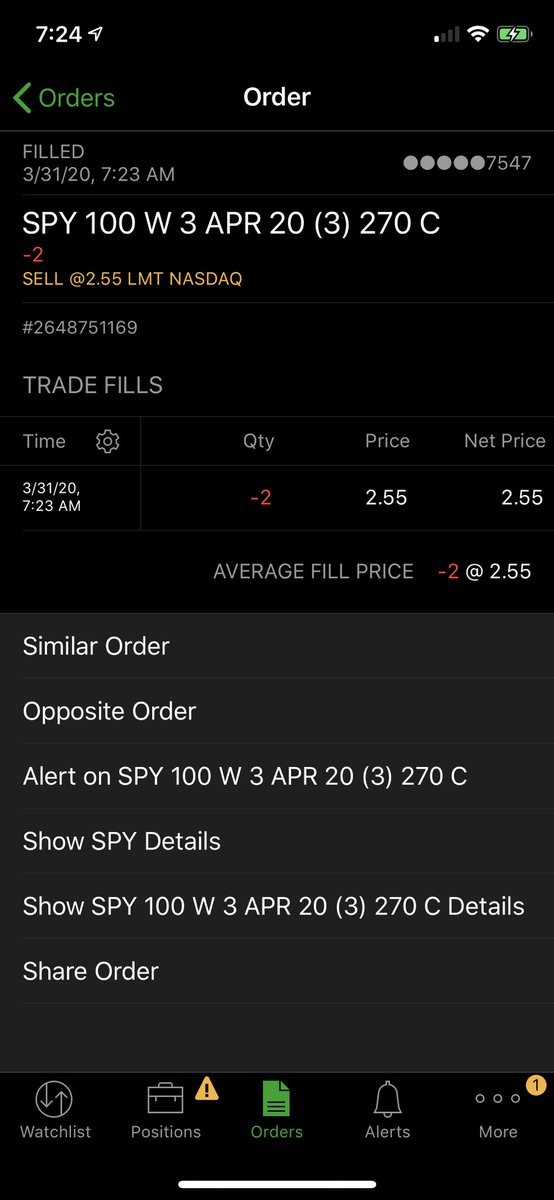 $110 profit made in 45 minutes. Sold at $2.55.