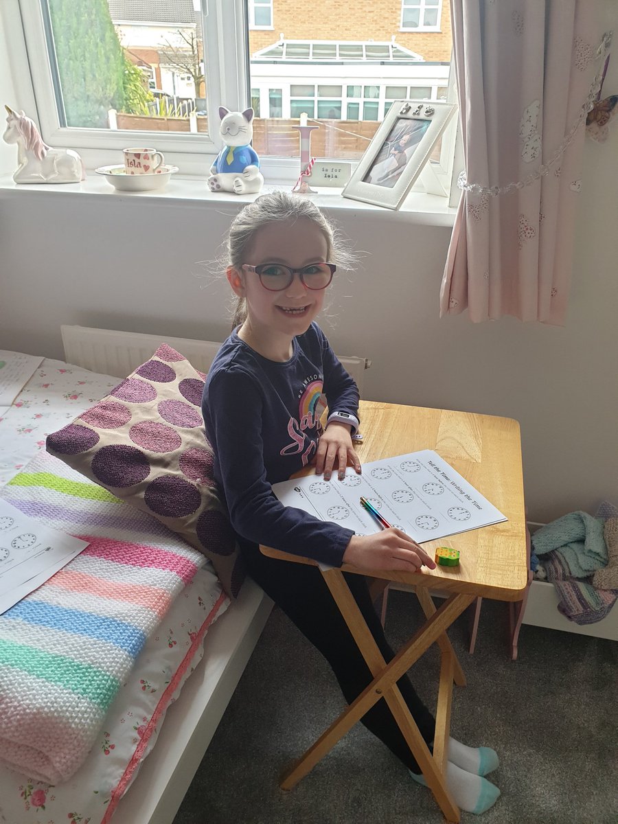 BeckyMc10's tweet photo. Isla started the day learning how to tell the time which was quite tricky for her, so we will repeat it tomorrow. Any tips gratefully received? We want to try and conquer this whilst we are at home @MrsKissack @EwinsMrs @MrCarver2 @Natalie90446914 . #year2homelearning https://t.co/3uzWiTvJrc