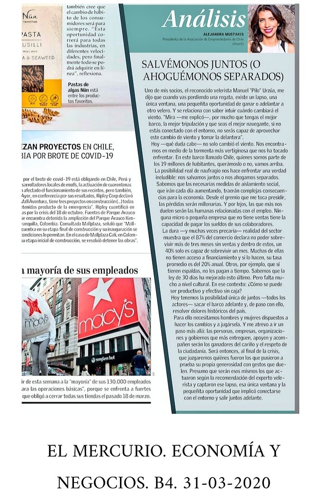 alemustakis's tweet photo. Enfrentamos la tormenta más vertiginosa de los últimos años. Las personas, empresas, organizaciones y gobiernos que más entreguen, ganarán el cariño y respeto de la ciudadanía. Al final juzgaremos quiénes pusieron a prueba su generosidad con gestos que duelen. #Pymes #COVID19 https://t.co/6vUpHXEO4p