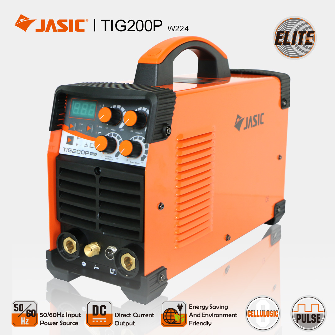 JasicTech's tweet image. #JASIC TIG200P W224 is a high frequency #pulseTIG welder ideal for automotive and outdoor maintenance. Open circuit voltage 70V, smooth arc ignition and good arc stiffness. 85% efficiency. 30% duty cycle @ 40℃. Wide material compatibility. #weldingmachine #TIG