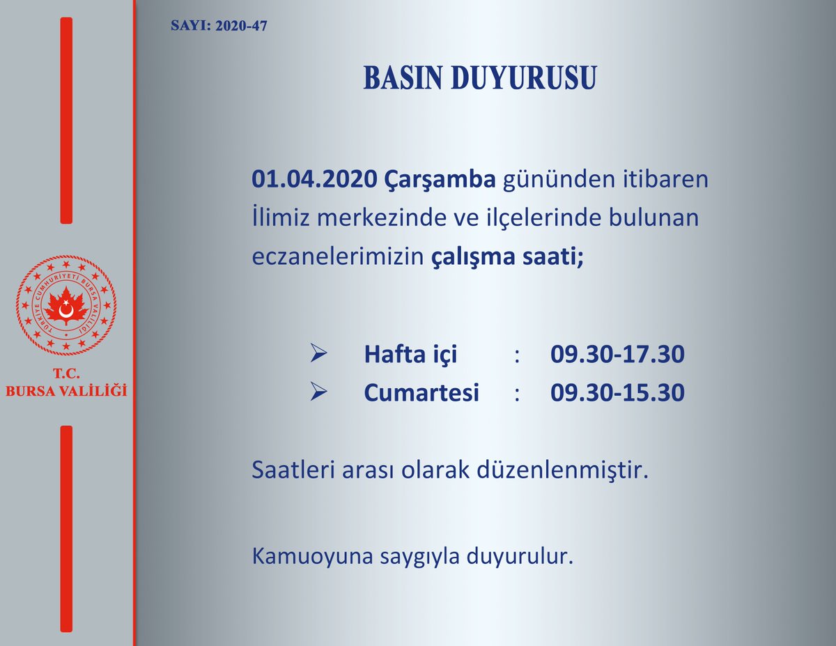 BursaValiligi's tweet photo. Basın Duyurusu (2020-47) https://t.co/Xgr8EyTOss