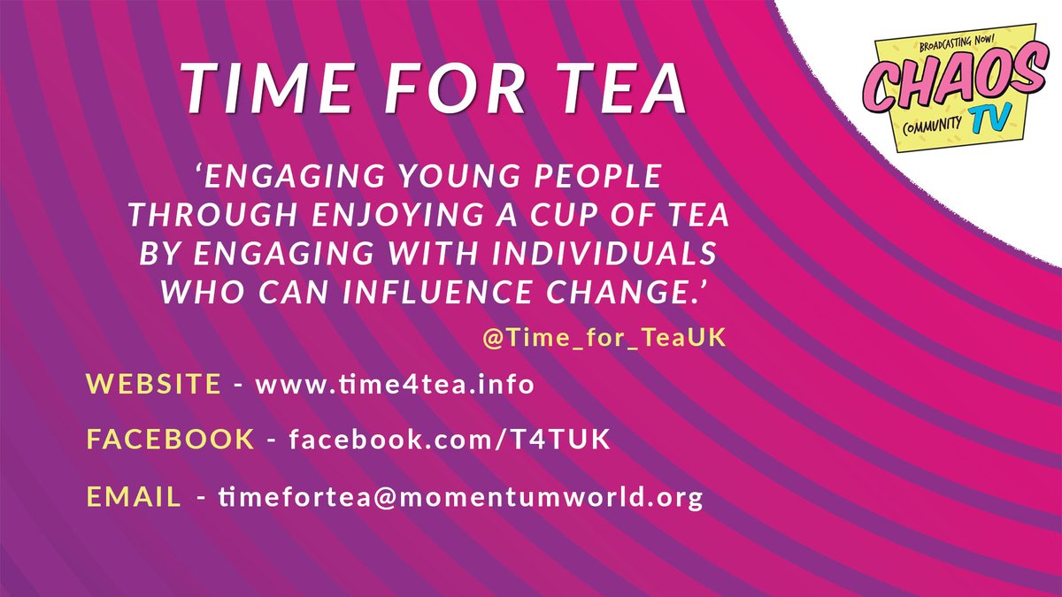 Are you watching Eleanor and Ellie on #CHAOSTV and want to know more on about @Time_for_TeaUK? #Time4Tea #Community