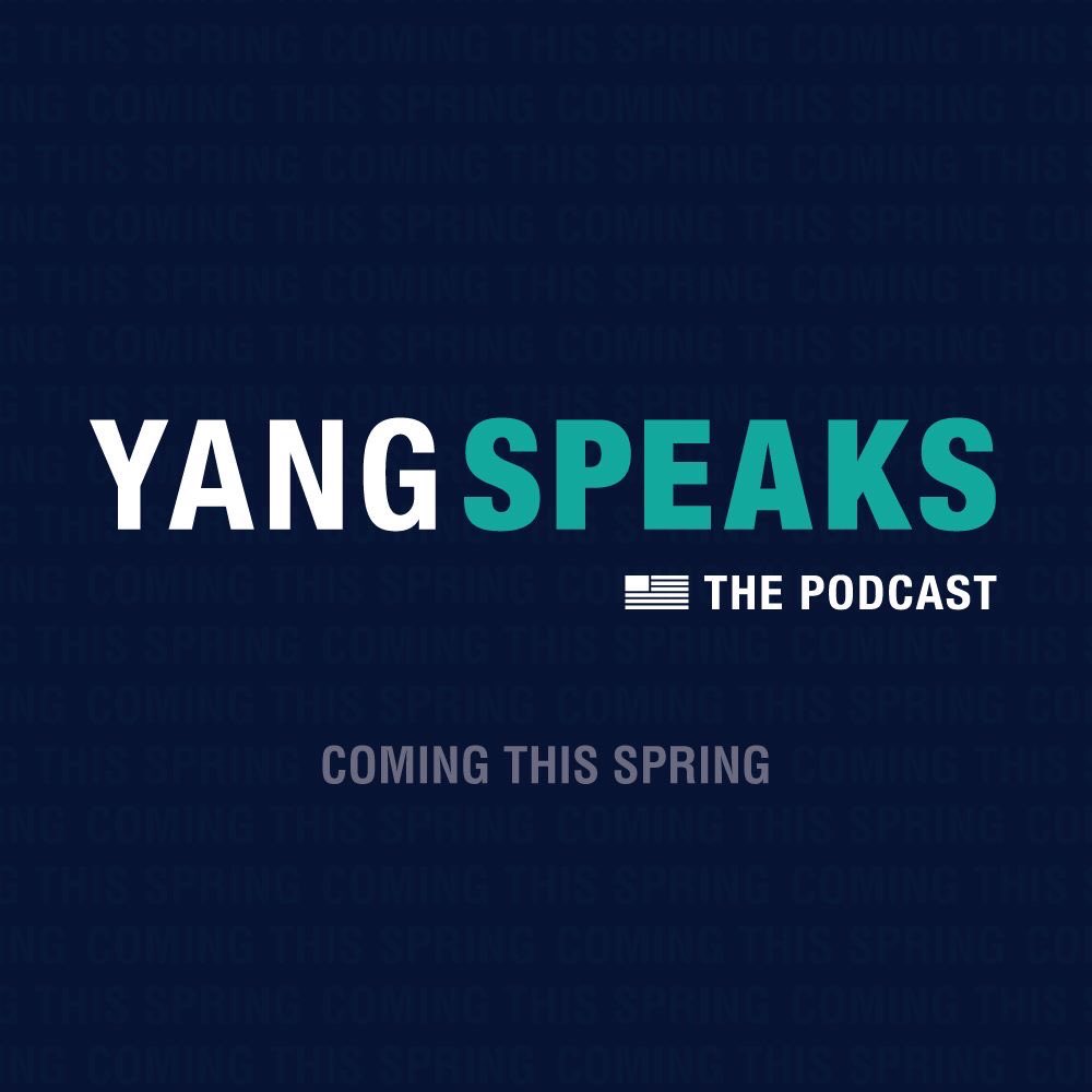 AndrewYang's tweet photo. Excited for my new podcast coming soon! @VanJones68 @krystalball @kenjeong @albertwenger @susandanziger and many more scheduled to join. Suggest guests in the thread below!  😀👍 #yangspeaks https://t.co/yGI6saXDyk