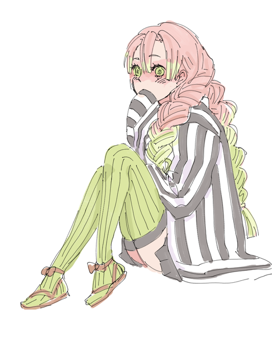 なぎささんがTwitterに投稿した甘露寺蜜璃(鬼滅の刃)のイラスト。