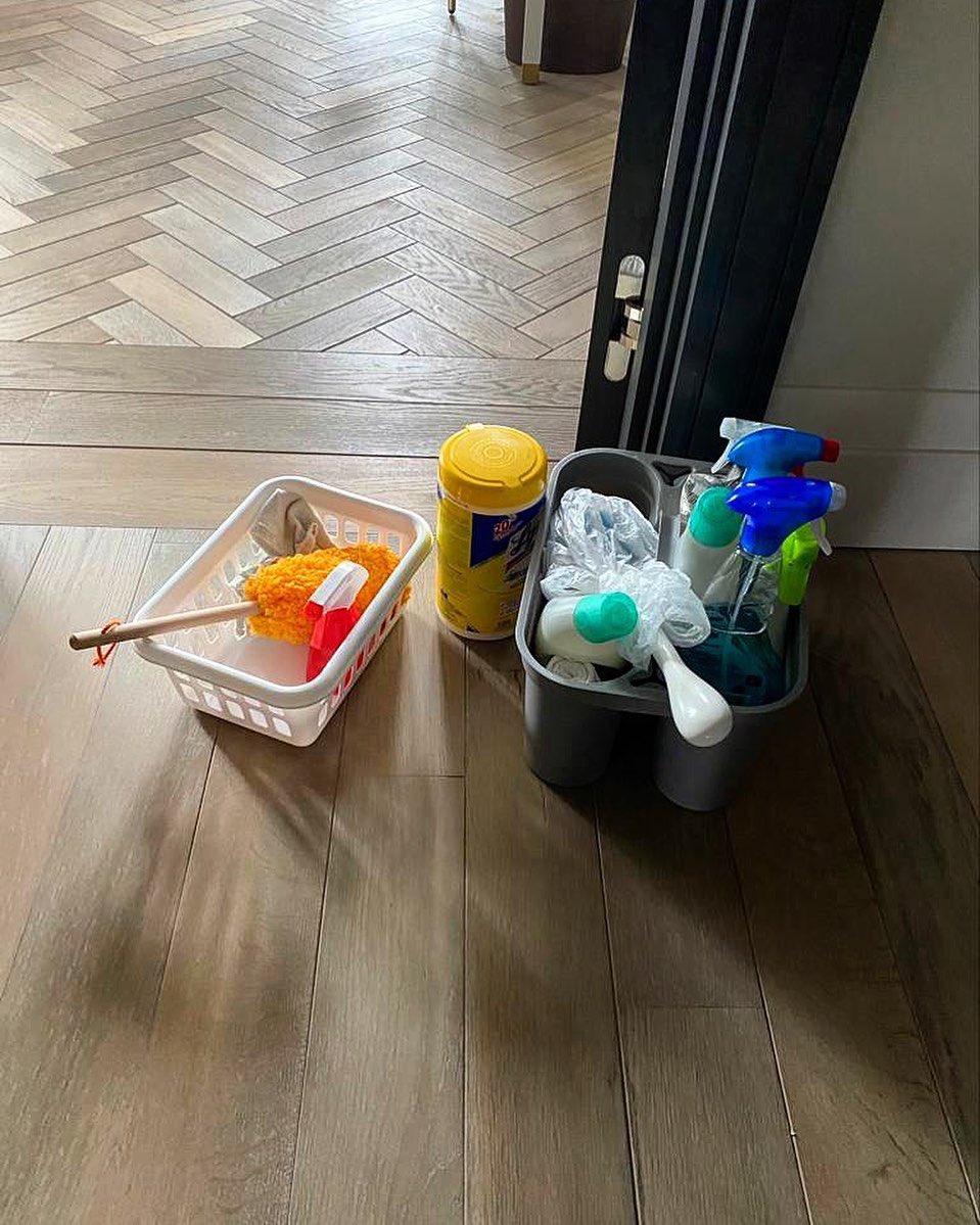 JanetJackson's tweet photo. Like Mama like son. Spring cleaning with my baby today 🤗🧤🧽🧹 https://t.co/qRg2Pwwy52