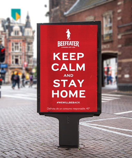 Nos sumamos al mensaje de <a href="/beefeatergin_ES/">Beefeater</a> #StayHome con el que ha llenado de carteles las calles con un mensaje positivo y de motivación para recordar a la gente que volveremos, pero que ahora es momento de quedarse en casa. #QuédateEnCasa #PararParaSeguir 🏡