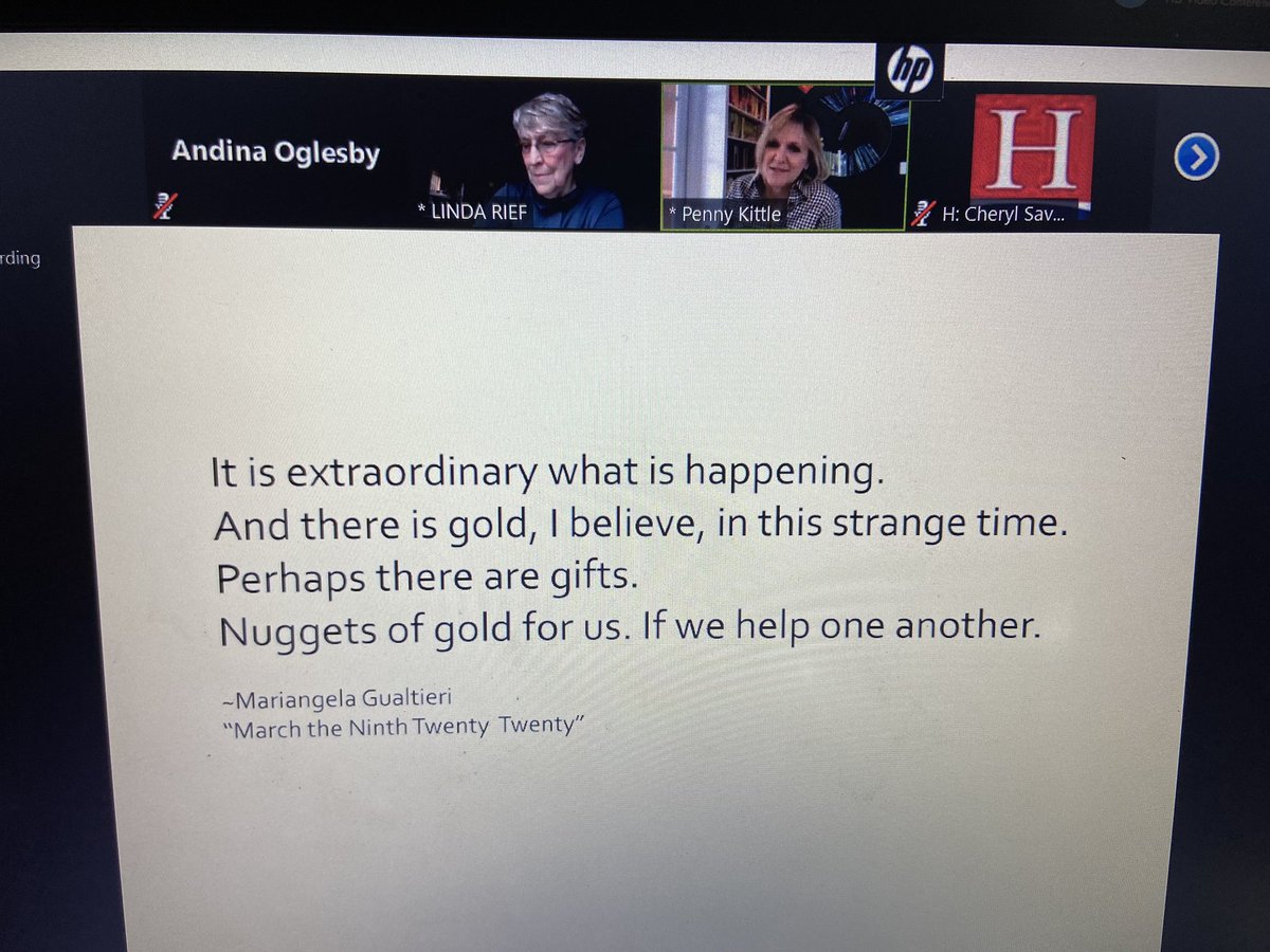 Enjoying my morning with other educators as we practice social distancing...can’t stop the learning! @pennykittle #onehartbeat #educatorsrock #COVID19