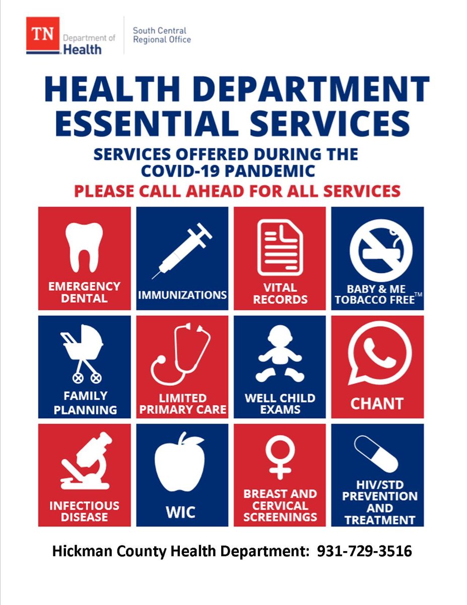 Hickman County Health Dept. Services.