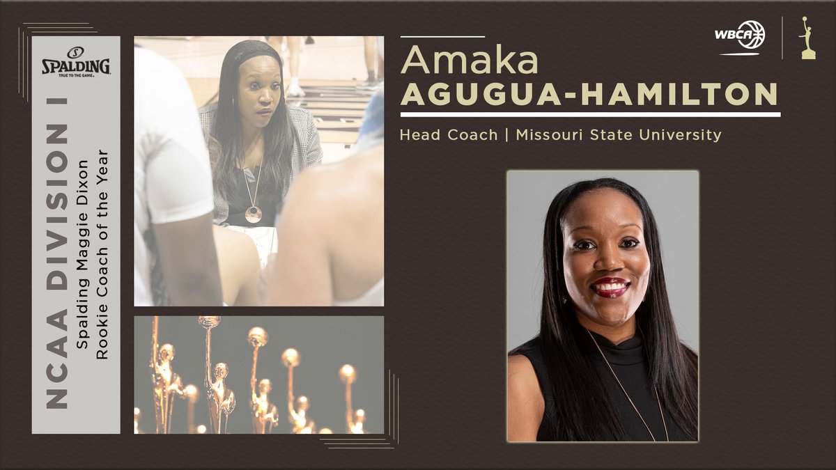 WBCA1981's tweet photo. Amaka Agugua-Hamilton of @MSULadyBears named 2020 @Spalding Maggie Dixon NCAA Division I Rookie Coach of the Year. ๐
Story ๐ https://t.co/EuzzKifFJZ https://t.co/AHmgai1OZ4