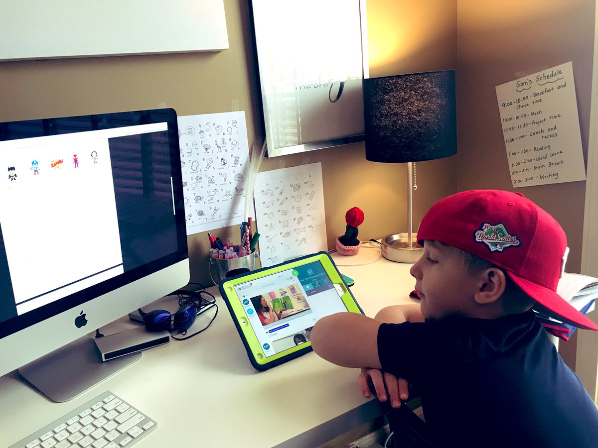 JohnMattingly23's tweet photo. This Dad and Son are excited to learn today!! We are a TEAM! #WEhaveSPIRIT 🇺🇸 #remotelearning #HopewellHeroes #TeamAdena #WEareLakota https://t.co/VE843jdt9C