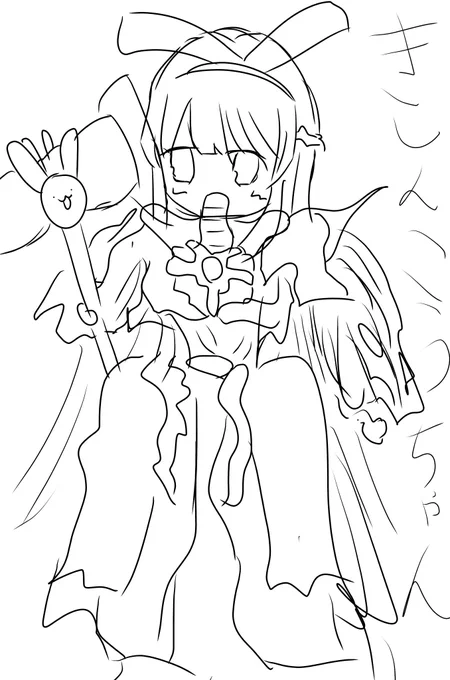 #私の絵に書き込んで褒めて欲しい 