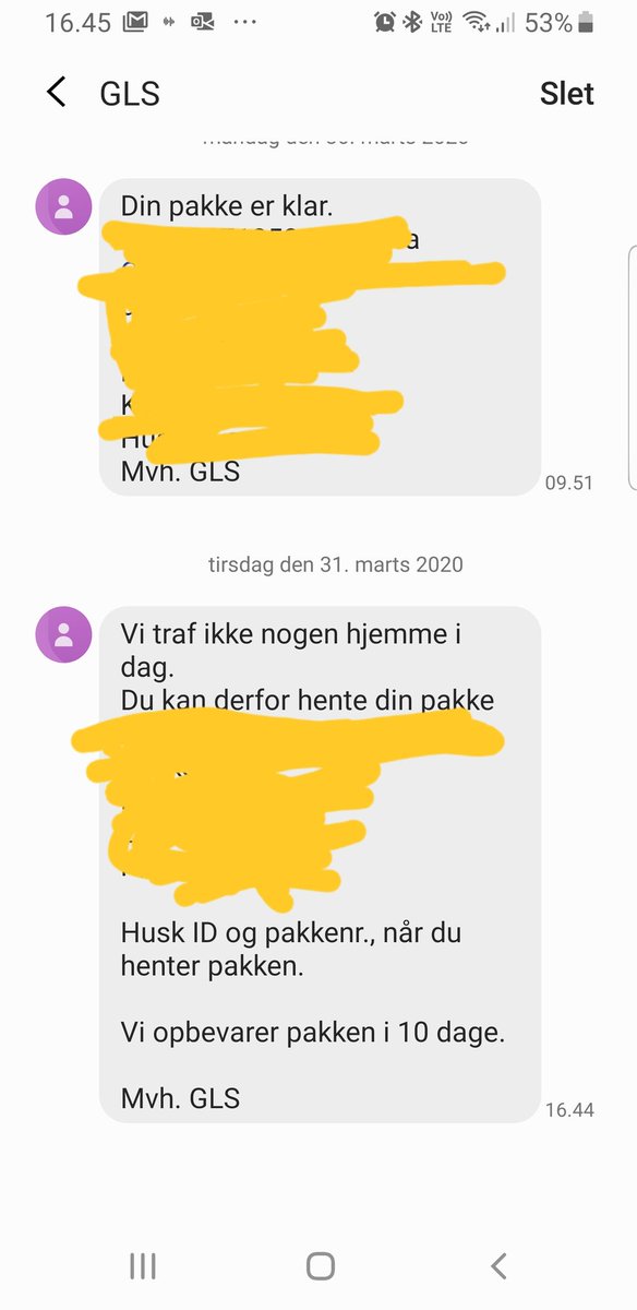 ABreinholst's tweet photo. GLS man havde det på fornemmelsen... de ved godt vi alle er hjemme i karantæne ikke? #ViTrafIkkeNogenHjemme https://t.co/nkEmnU6Hb0