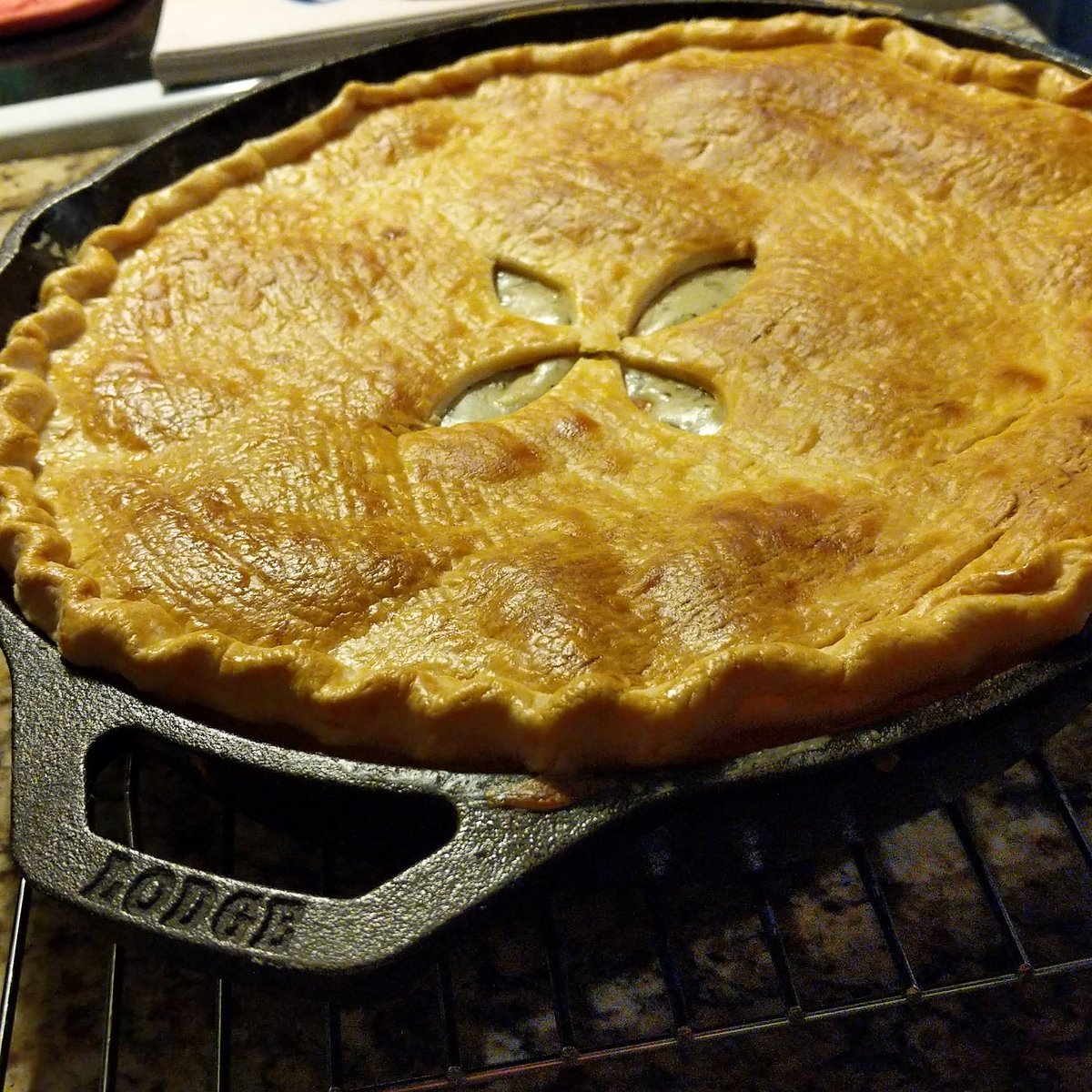 Besides music, I enjoy cooking anything that involves a grill, smoker, cast iron skillets, or all three!  This is a chicken pot pie that I made recently in my <a href="/LodgeCastIron/">Lodge Cast Iron</a> skillet.  #MYMPMS #mpmsworksfromhome #VirtualSpiritWeek #lodgecastiron #chickenpotpie