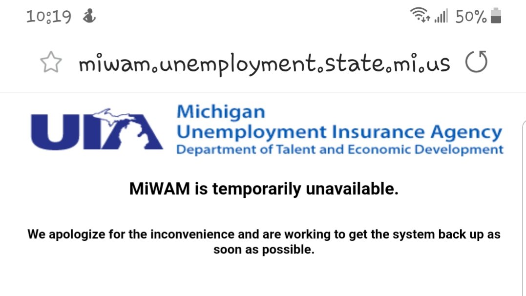 mross48060's tweet photo. @SenGaryPeters How are people expected to file unemployment when the phones are constantly busy and the website is down? 705 calls to UIA and STILL can't get through. https://t.co/PKcm3O3WsW